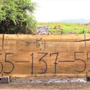 Wooden plank with large black numbers.